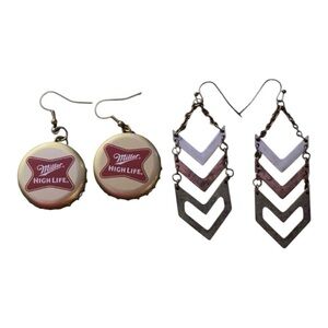 🍻✨ Meet “The High Life & Chevron Duo Earrings” ✨🍻